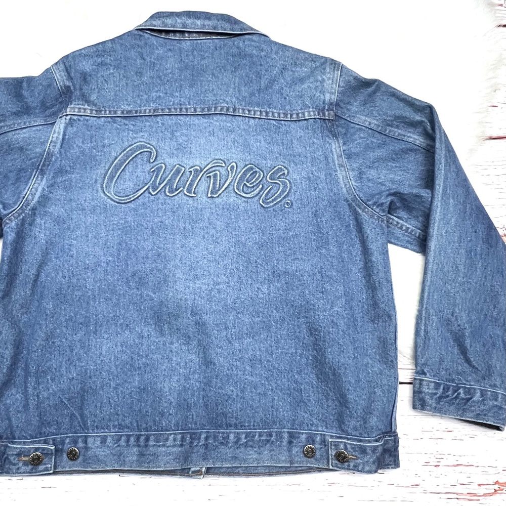 ↪️(relisted!)VINTAGE•RARE•own your! |•CURVES•| A of M Oversized Denim Jean Jacke - Picture 4 of 16